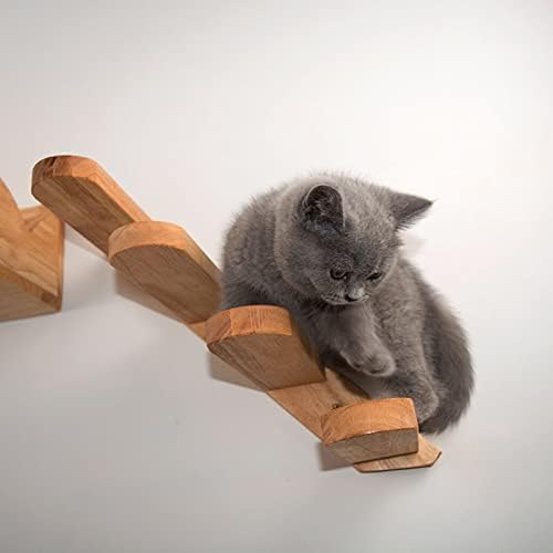 Zyzmh gato de gato montado na parede escalada escada escada escada de madeira pulando plataforma de escalada quadro gatinho tábua