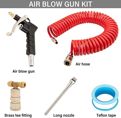Kit de pistola de sopro de sede de ar do caminhão, limpeza de pistolas de ar para caminhões pesados ​​com bobina de