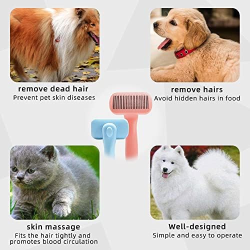 PET REMOÇÃO DE CABELO DE PET Cães, gatos e animais de estimação com cabelos curtos e longos, uma função de limpeza de um clique, remove a ferramenta solta de subpênte