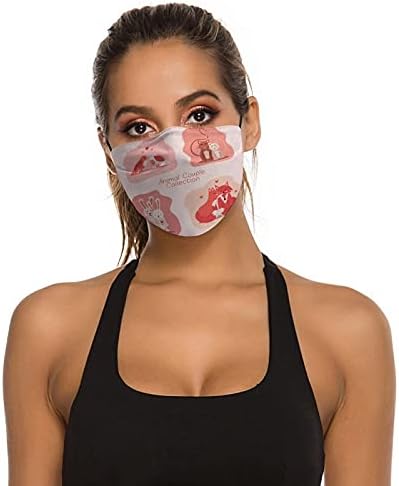 MODEN Reutilable lavable roupas de segurança máscaras de poeira tampas de boca imprimida casais fofos desenhados à mão para escudos de boca na boca