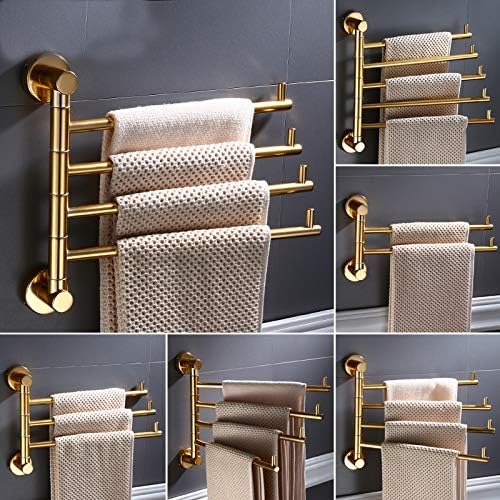 Slsfjlkj de alumínio dourado de alumínio giratória girating towel rack banheiro cabide de trilho de trilho Towel Barras giratórias