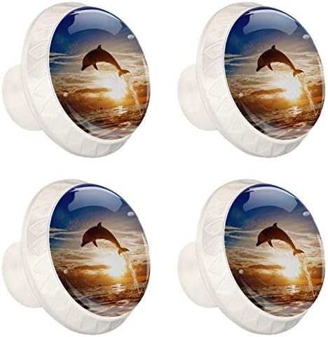 A gaveta puxa alças de gabinete com 8 parafusos de montagem para casa Diy Varanda Bathing Kitchen Knobs Dolphin