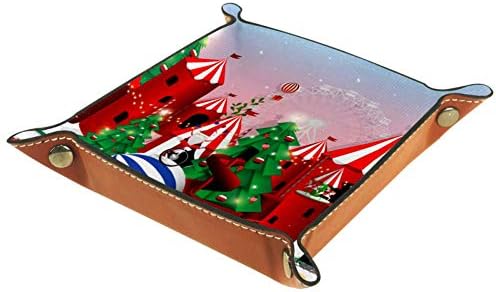 Lyetny Christmas Wonderland Atividades de Natal Organizador de playground Bandeja caixa de armazenamento de cabeceira
