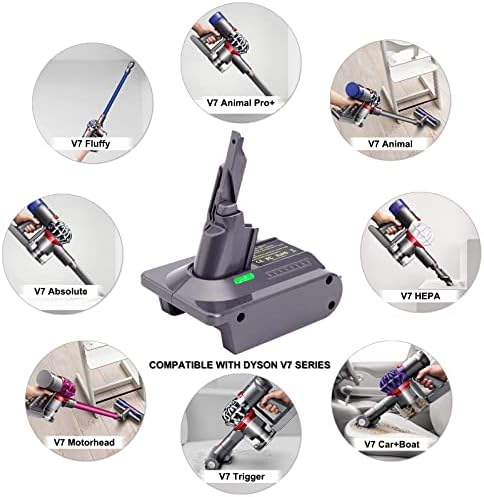 Adaptador de bateria do Biswaye V7 Compatível com a bateria Milwaukee M18 18V para substituir o Dyson V7 sem fio Bateria SV11 V7 Animal Motorhead Alergy Battery