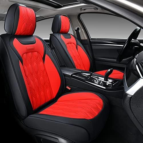Coverados de assento de carro, premium de almofadas de assento automático de couro nappa premium com padrão em relevo,