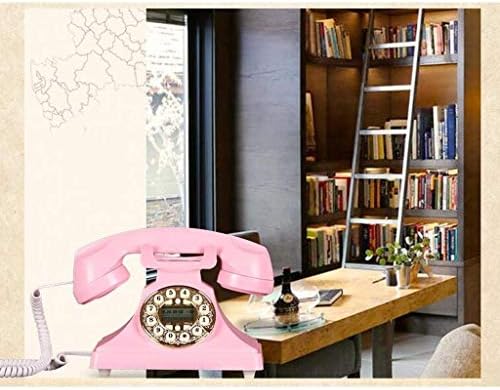 SXNBH Telefone Retro vintage Antigo American Wired Home Fixo Fixo Telefone, Preto, Telefone fixo rosa