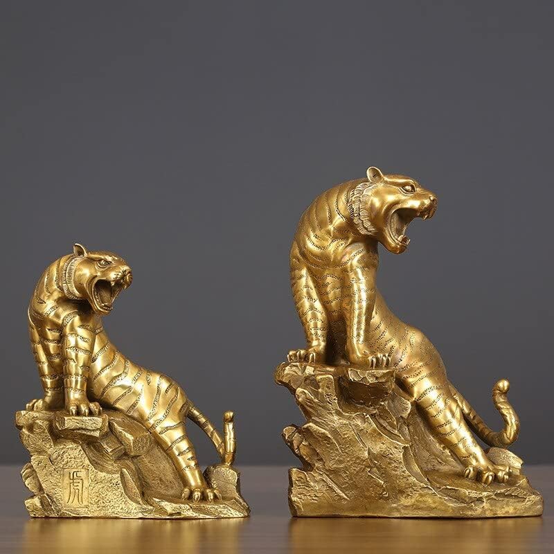 Tigre de cobre Up the Mountain Tigers Brass Tiger Ornament são fortes do presente de mobília do escritório de joias do zodíaco