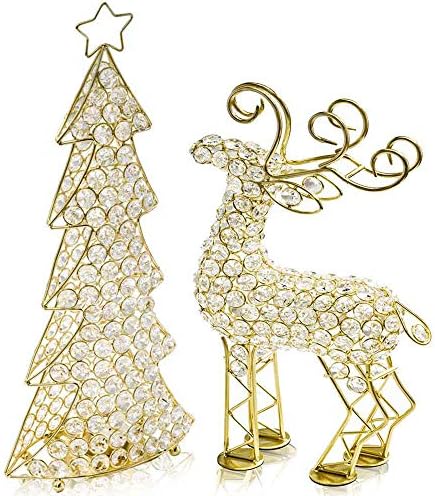 3,5 x 8 x 16 Gold Crystal Christmas Tree