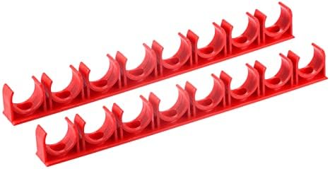 UXCELL 20MM DIA CONTINUSO 8 slots PPR GLAMPS de tubo em forma de U Clipes de tubo para mangueiras de água Red 2 PCs