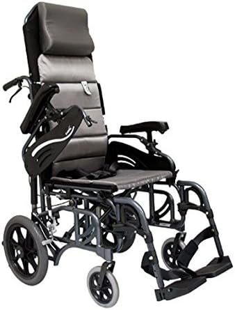 Karman Healthcare VIP515 34 libras Cadeia de rodas de transporte com inclinação leve em espaço com apoio de pés removíveis