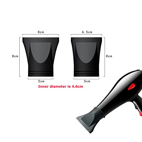 2 PCs PCs Belas de plástico preto secador de cabelo Substituição de bico de sopro de cabelos planos Acessórios para ferramentas de estilo de salão de salão de salão largo e tamanho estreito para barbearia em casa