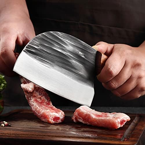 Faca de cutinha de carne de cozinha, faca de açougueiro sérvio de aço de alto carbono, faca de gyuto forjada à mão forjada,