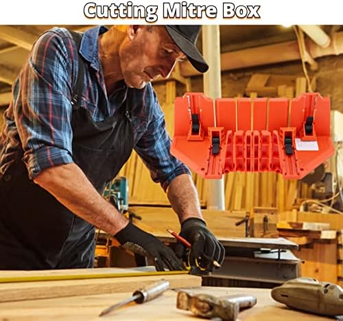 Caixa de mitra de corte, serra de mão de madeira com precisão com precisão com grampo para o trabalho arquitetônico para DIY