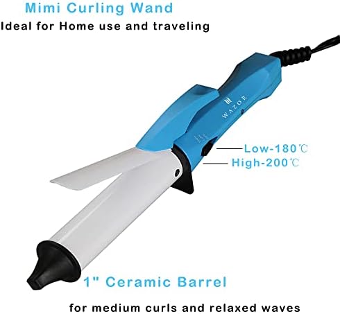 Ferro de Curling Curling para cabelos curtos, Caminhão de cabelo leve compacto para viagem, aquecimento de 1 polegada