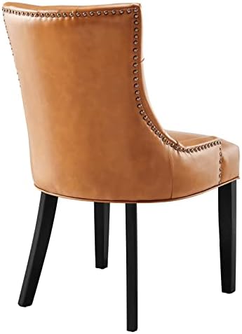 Modway Regent moderno tufado vegano couro estofado duas cadeiras de jantar com acabamento na cabeça no bronzeado