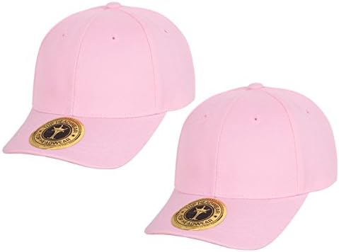 Chapéu de beisebol ajustável estruturado para toplehead, pacote de 2 rosa