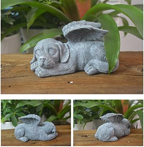 Moococo Angel Dog Cat Memorial Stones estátua, pedras memoriais de animais de estimação, ornamentos de escultura em tombas de cachorro