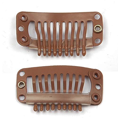 20pcs clipes de encaixe de metal para extensões de cabelo clipe de bricolage em perucas de extensão de cabelo 9 dentes 32 mm 1,2g/pc