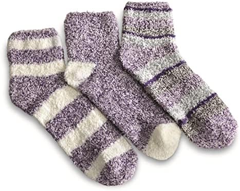 Guia Gear Gear meias de garra de garra feminina, Super-Soft Soft quente não deslizamento Anti-Skid Slipper Socks Ideal para Yoga Pilates Barre Hospital, 3 pares