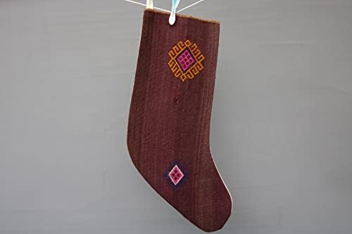 Sarikaya Pillow Christmas Stocking, meias estampadas, meia rosa, decoração de meia, meia antiga, decoração de Natal, meia rústica,