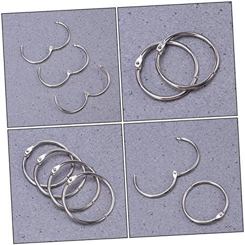 Operitacx 1 Conjunto 20 PCS Atividade Ring Keychain Ring Metal Rings para artesanato anel de aço inoxidável 1 polegada Anéis de livro anéis de metal anéis de metal anéis de anel chave