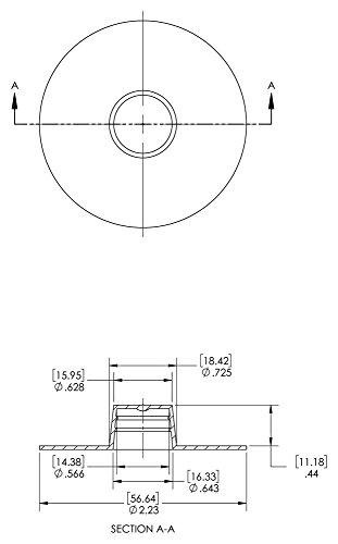 CAPLUGS 99191418 Tampa cônica de plástico e plugue com flange extra largo e extra WWX-8, PE-LD, CAP OD 0,566 ID do plugue 0,725,