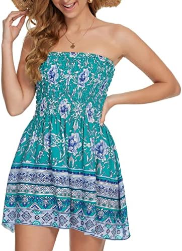 Tee Dress Summer embrulhado impressão flagrais feminino de praia vestido de praia bohemian peito casual feminino vestido de camiseta joelho