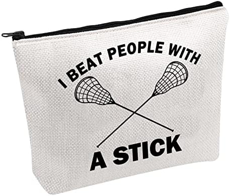 Bolsa de cosméticos de lacrosse pwhaoo I Melhores pessoas com uma bolsa de lacrosse de lacrosse bastão Presente de lacrosse