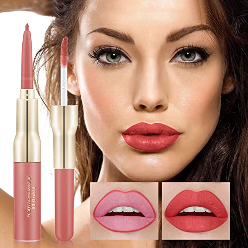 24 batom de batom de ponta dupla batom lipsick lipstick com maquiagem labial Velvet Longa Lip Lip Girl Girl Girl Girls Maquia