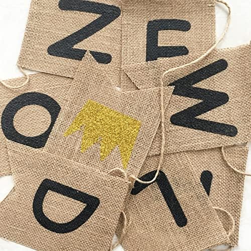 Uniwish Wild One Banner Boy Girl 1st Birthday Party Decorações, Bunning Rustic Burlap vintage Primeiro sinal de aniversário