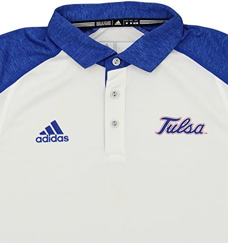 Adidas NCAA masculina Tulsa Golden Hurricanes Coaches Polo, White/Blue XX-Large