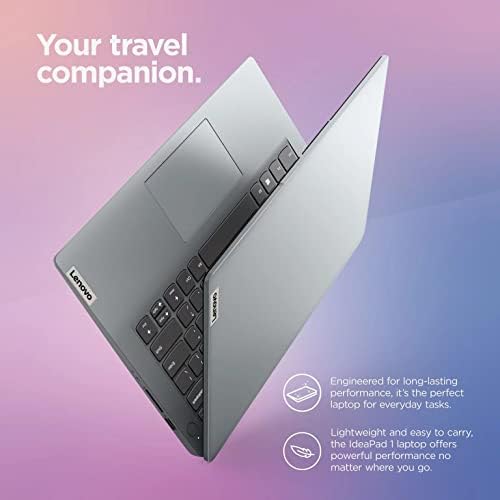 Lenovo mais novo Ideapad 1i Student Laptop 14 Display HD, processador Intel Pentium Silver N5030, 4 GB de RAM, 128 GB EMMC, 10 horas de bateria, Wi -Fi, webcam, Windows 11 s, 1 ano Microsoft 365