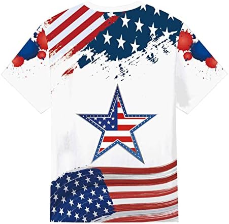 Camisas de verão para homens menses gráficas Camiseta casual 3d 4 de julho Padrão de bandeira Trintage T camisetas pacote de camisa para