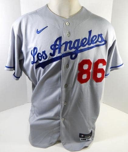 2021 Los Angeles Dodgers Clayton McCullough #86 Jogo emitido Grey Jersey 2 20 P 0 - Jogo usado MLB Jerseys
