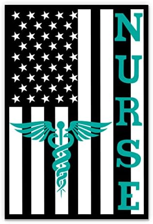 Adesivos de bandeira de enfermagem EUA - 2 pacote de adesivos de 3 - vinil impermeável para carro, telefone, garrafa de água, laptop - adesivos de enfermagem da bandeira americana