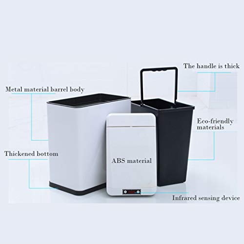 Indução automática elétrica com lixo de tampa lata de estar em casa banheiro inteligente de quarto com capa retangular
