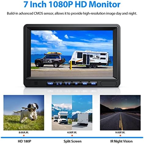 Kit do sistema de câmera de backup de ZeroxClub HD, monitor de gravação de loop 7 com câmera de vista traseira com fio BY701A