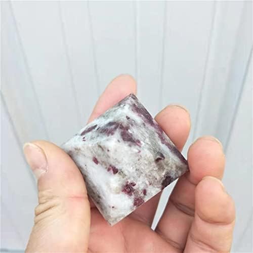 Saturey 1pc Pirâmides de turmalina vermelha natural 1pc Cristal de rubellite Rough Rough 40mm-50mm adequado para casa