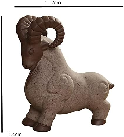 Dekika Modern Ceramic Crafts Decoração, estatuetas colecionáveis, Zodíaco ovelha roxa Clay Tea Pets Ceramic Tea Pets