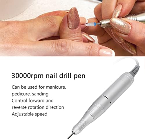 Luqeeg Professional Manicure Pedicure Kit, USB Recarregável 30000rpm de arquivo de unhas elétricas, LCD Exibir com fio elétrico