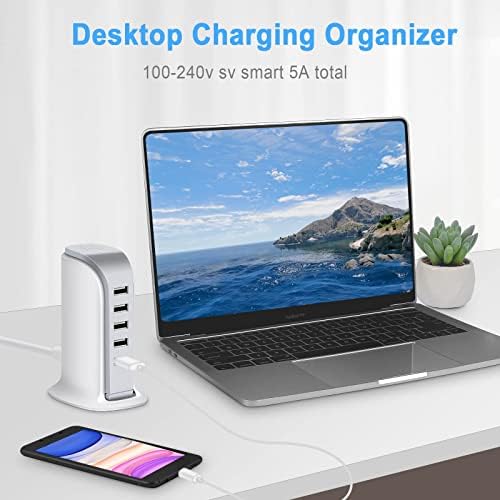 Hub USB de 5 portas, hub USB de dados com cabo, expansor de porta USB multi-USB para casa, escritório, dormitório essencial, branco