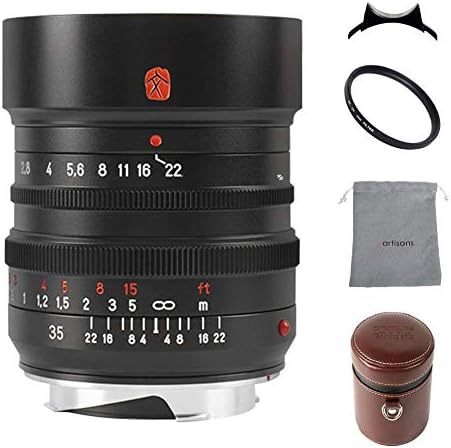 7artisans m35mm f1.4 lente de câmera de foco manual de quadro completo para a câmera Leica M Mount Black