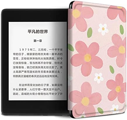 Caso para Kindle Paperwhite e Kindle Paperwhite Signature Edition, 6 Kindle Paperwhite 2012-2017-Cobrar flores de sono/rosa