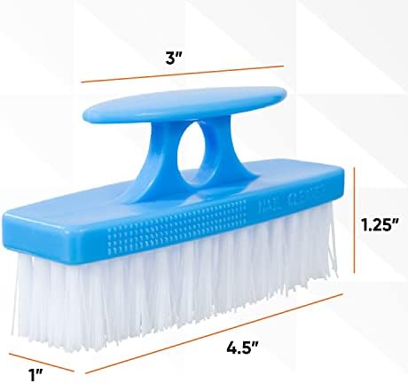 Limpador de escova de unhas Superio com alça - lavador durável para limpar os dedos dos pés, unhas, lavador de mão toda a limpeza da superfície, cerdas de esfoliação pesada azul, cerdas rígidas, fácil de segurar