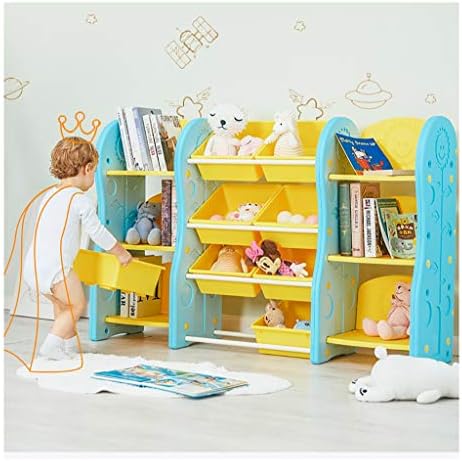 Estantes de parede estantes de armazenamento de brinquedos infantis rack com 8 caixas e 2 racks de armazenamento prateleira caixa