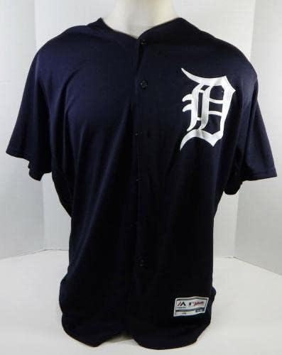 Detroit Tigers Justin Wilson #38 Game usou Jersey da Marinha ST Mr I Patch 50 090 - Jogo usada MLB Jerseys