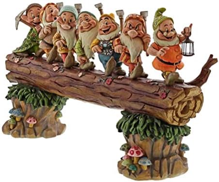 Tradição da Disney de Jim Jore Obra-prima Seven Dwarves no tronco musical, resina, multicolor, tamanho único