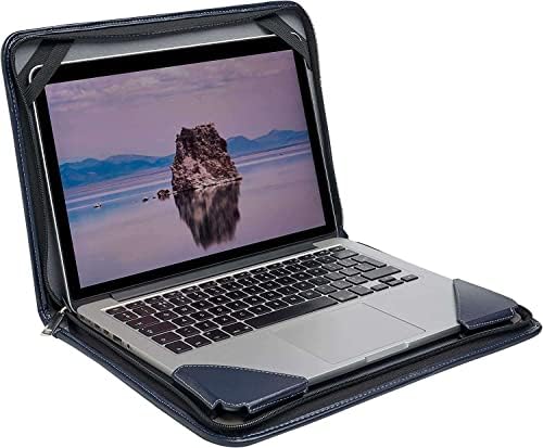 Broonel Blue Leather Laptop Messenger Case - Compatível com o laptop Asus E410 14