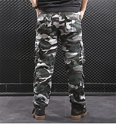 Calça militar com várias bolsas de bolso masculino CAMO TROURSISCA TROURSISCA CASUAL BOLSE