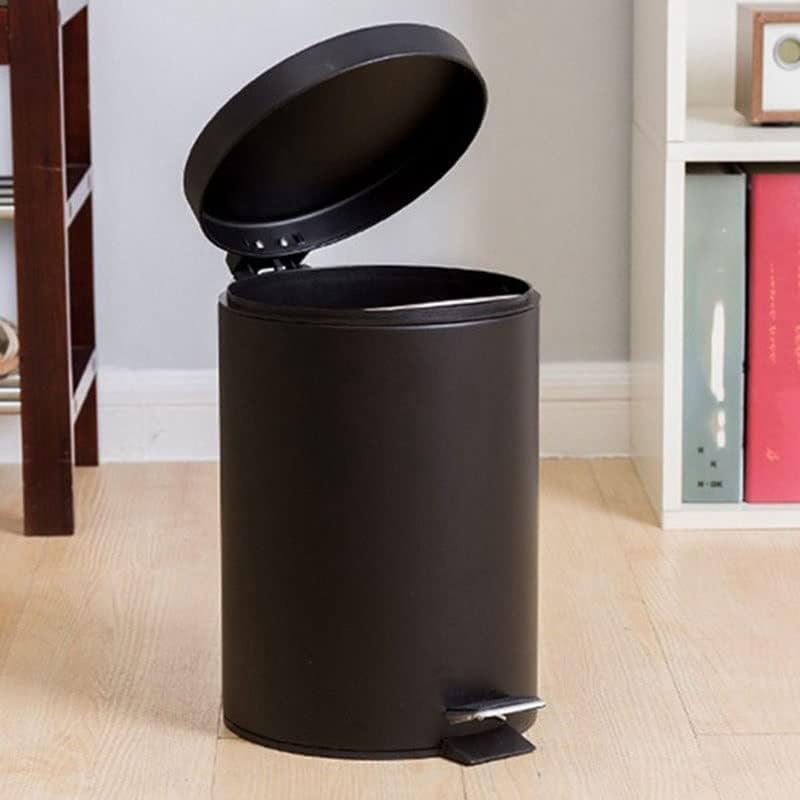 Feer Black Silent Lix lata Lata da sala de estar doméstica Banheiro de banheiro conveniente para caçar lixo de cozinha de limpeza com tampa com tampa